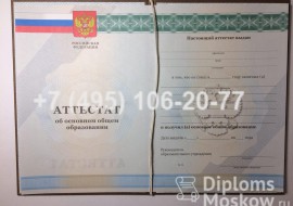 Аттестат 9 класс 2010-2013 года, старого образца